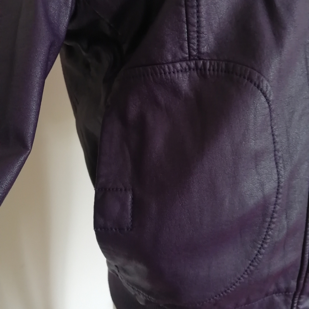 Sisley Women's Deep Purple Leather Jacket - Picture 5 of 10